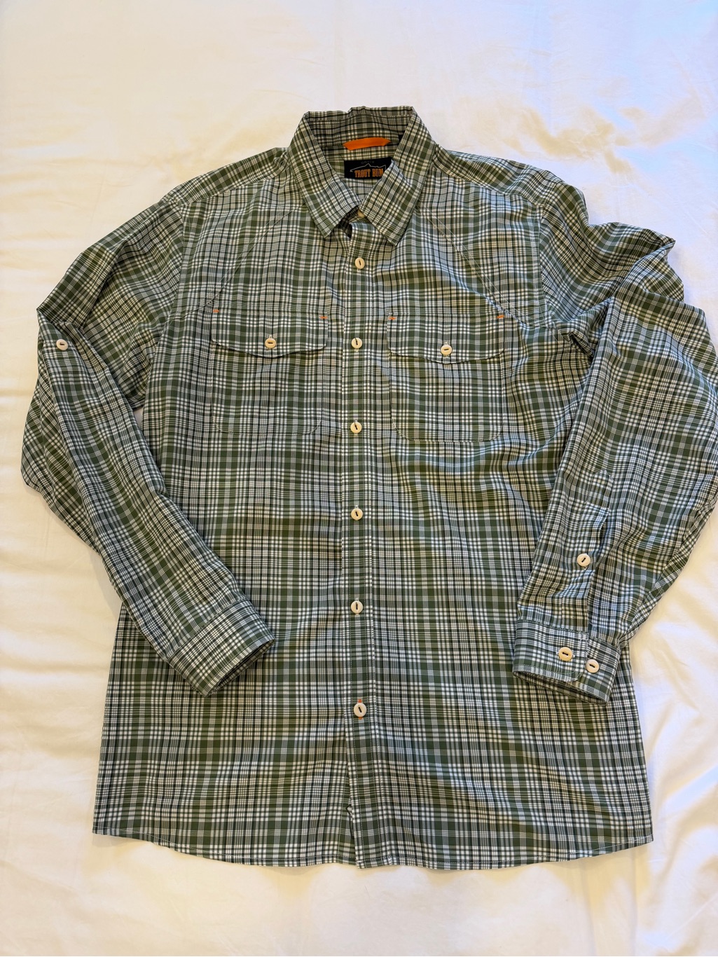 Orvis Green And White Plaid Button-Down Shirt